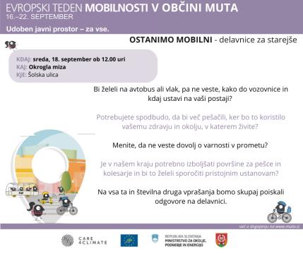 DELAVNICE ZA STAREJŠE sreda 18.9.